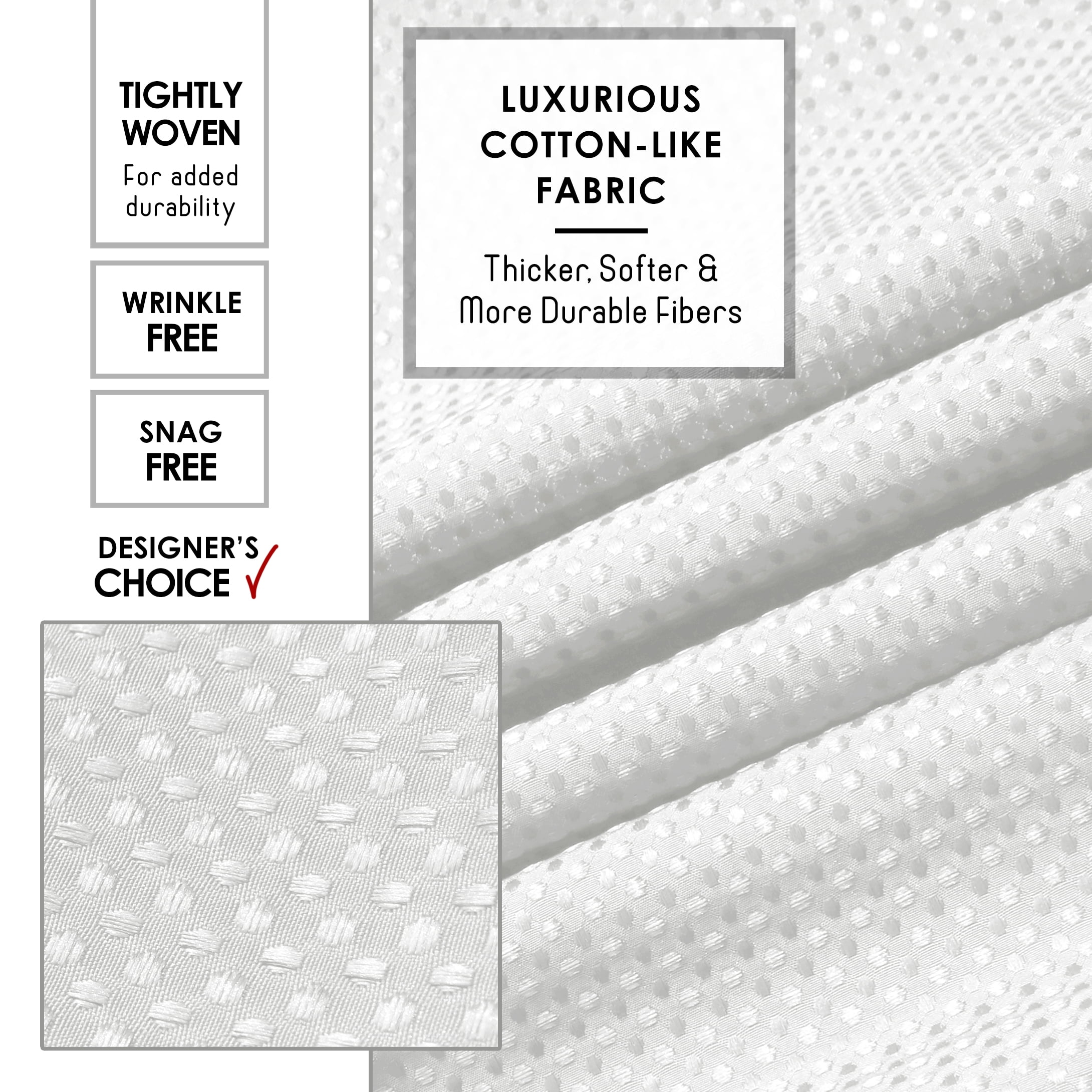 (3 pack) LammaLoe White Shower Curtains, Waffle Weave Heavy Duty Fabric Shower Curtain, 72” x 72" Hotel Luxury 256 GSM Bathroom Curtains