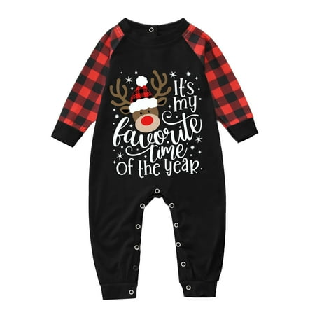 

Christmas Pajamas for Family Parent-Child Outfit Winter Fall Babies Cute Plaid Prints Romper Plaid Clothes Long Sleeve Plaid Jumpsuit Pajama Sets