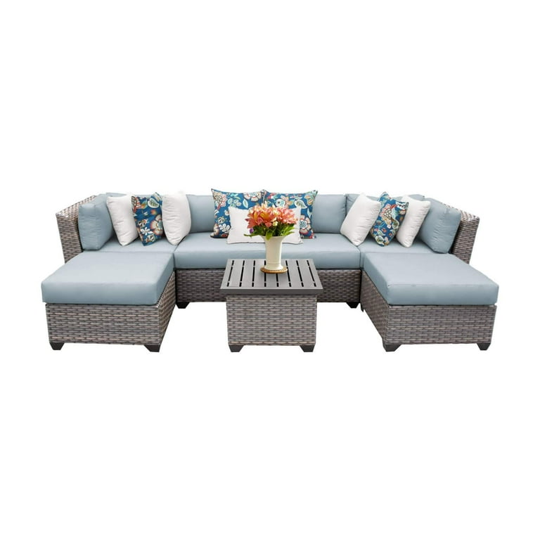 アメリカ カリフォルニア　かご２点セット TK Classics Florence 7 Piece Outdoor Wicker Patio Furniture Set