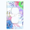 thumbnail image 2 of Metal Light Switch Plate Cover Floral Pastel Blue Striped Pattern FLW007, 2 of 13