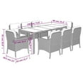 thumbnail image 4 of vidaXL 9 Piece Garden Dining Set with Cushions Grey Poly Rattan, 4 of 5
