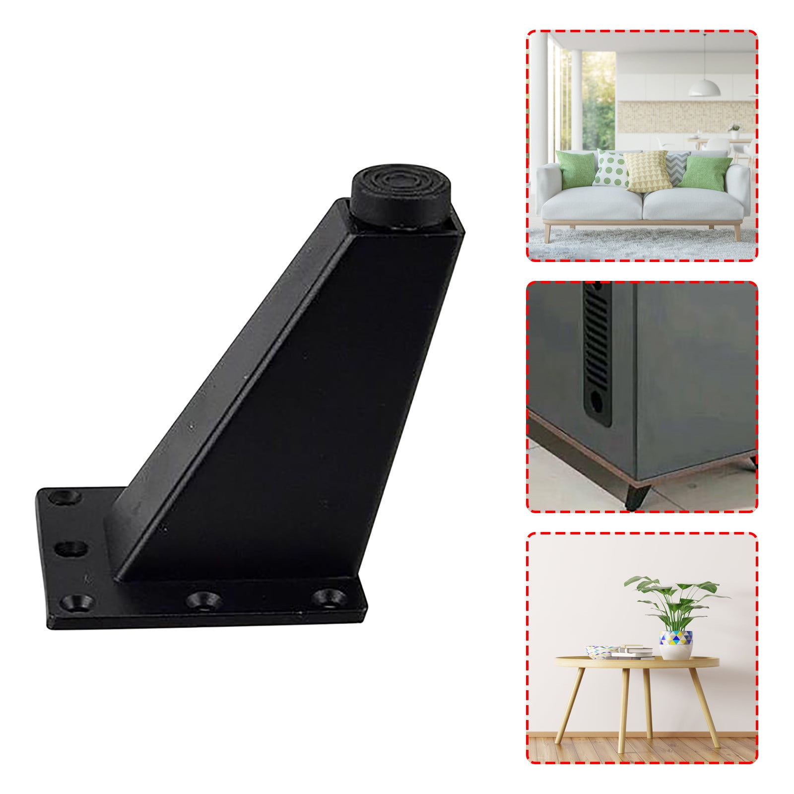 4 Pieces Of Black Adjustable Furniture Legs, Table Sofa