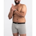 thumbnail image 2 of SAXX Underwear Co. Men's Daytripper Comfort Stretch Boxer Brief Fly 3-Pack, Black/Grey/Navy, 3X-Large, 2 of 7