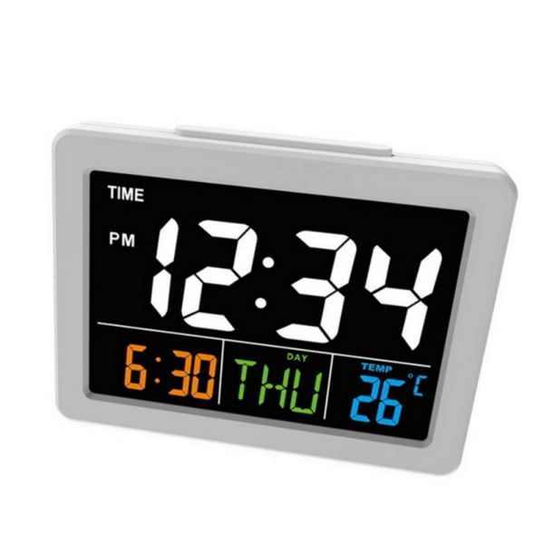 Colorful Large Digital Display Students Alarm Clocks Led Electronic Desk Clock With Indoor Temperature Com Colorful Large Digital Display Students, Best Digital Clock For Desk