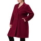 thumbnail image 4 of Abrigo largo de mujer de talla grande Agnes Orinda, con solapa muesca, doble botonadura, abrigo de invierno con bolsillos 3X burdeos, 4 of 7