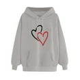 thumbnail image 2 of Aloohaidyvio Hoodies,Womens Comfortable Sweater Heart Pattern Printed Hooded Drawstring Hoodies, 2 of 4