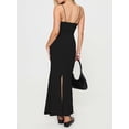 thumbnail image 5 of Women Summer Long Cami Dress Sleeveless Backless Solid Color Split Hem Fitted Dress, 5 of 7
