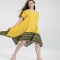 thumbnail image 3 of Mordenmiss Women's Cotton Linen Dress Short Sleeves Irregular Dresses, 3 of 3