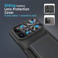 thumbnail image 2 of For iPhone 15 Pro Max Camera Lens Slide Cover, Detachable Wallet with Card Holder, Magnetic Car Holder Support Wireless Charging Shockproof Cover Military Grade Drop Cover For iPhone 15 Pro Max, Black, 2 of 11