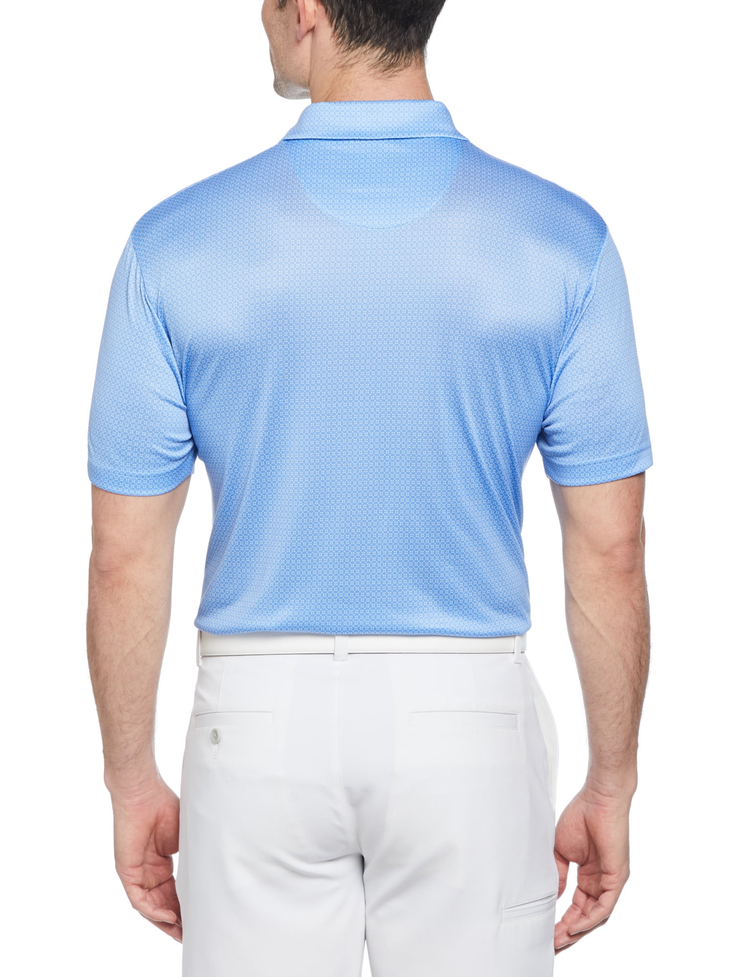 Ben Hogan Performance Men’s and Big Men’s Micro Geo Print Short Sleeve Golf Polo Shirt, up to Size 5XL