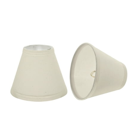 Aspen Creative 32118-2 Small Hardback Empire Shape Chandelier Clip-On Lamp Shade Set (2 Pack) Transitional Design in Off White Cotton 6 bottom width (3 x 6 x 5 )