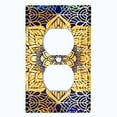 thumbnail image 2 of Metal Light Switch Plate Cover Mandala Yellow Flower Tile Pattern MDL096, 2 of 13