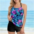 thumbnail image 7 of qucoqpe Womens Two-piece Modest Bathing Suit Summer Fashion Casual Floral Print Tankini Swimsuits with Shorts, 7 of 7