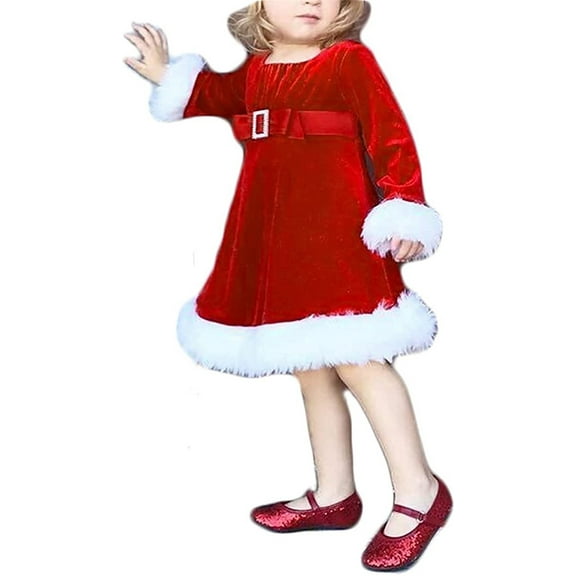 Kiapeise Christmas Baby Girl Toddler Kids Romper Dress Santa Dresses Costume