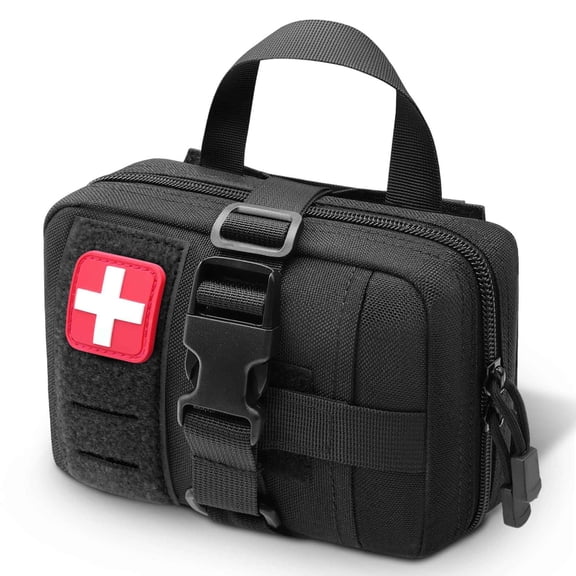 1000D Tactical First Aid Pouch, MOLLE Medical Utility Bag with Quick Access Buckle, Portable EMT Trauma Organizer for Hiking, Camping, Hunting & Outdoor Travel