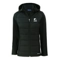 thumbnail image 2 of Women's Cutter & Buck  Black Cleveland Browns Evoke Hybrid Eco Softshell Recycled Full-Zip Hooded Jacket, 2 of 3
