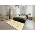 thumbnail image 5 of Ahgly Company Machine Washable Indoor Rectangle Abstract Khaki Gold Area Rugs, 2' x 5', 5 of 7
