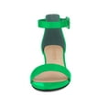 thumbnail image 6 of BLISSFUL STEP Women's Shoes Open Toe Block Heel Ankle Strap Sandals Grass Green 6, 6 of 7