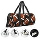 thumbnail image 3 of Balery Brown Football On Black Bolsa de Gimnasio para Mujeres y Hombres, Bolsa de Viaje Impermeable, Bolsa de Fin de Semana con Compartimento para Zapatos y Bolsillo Húmedo, 3 of 6
