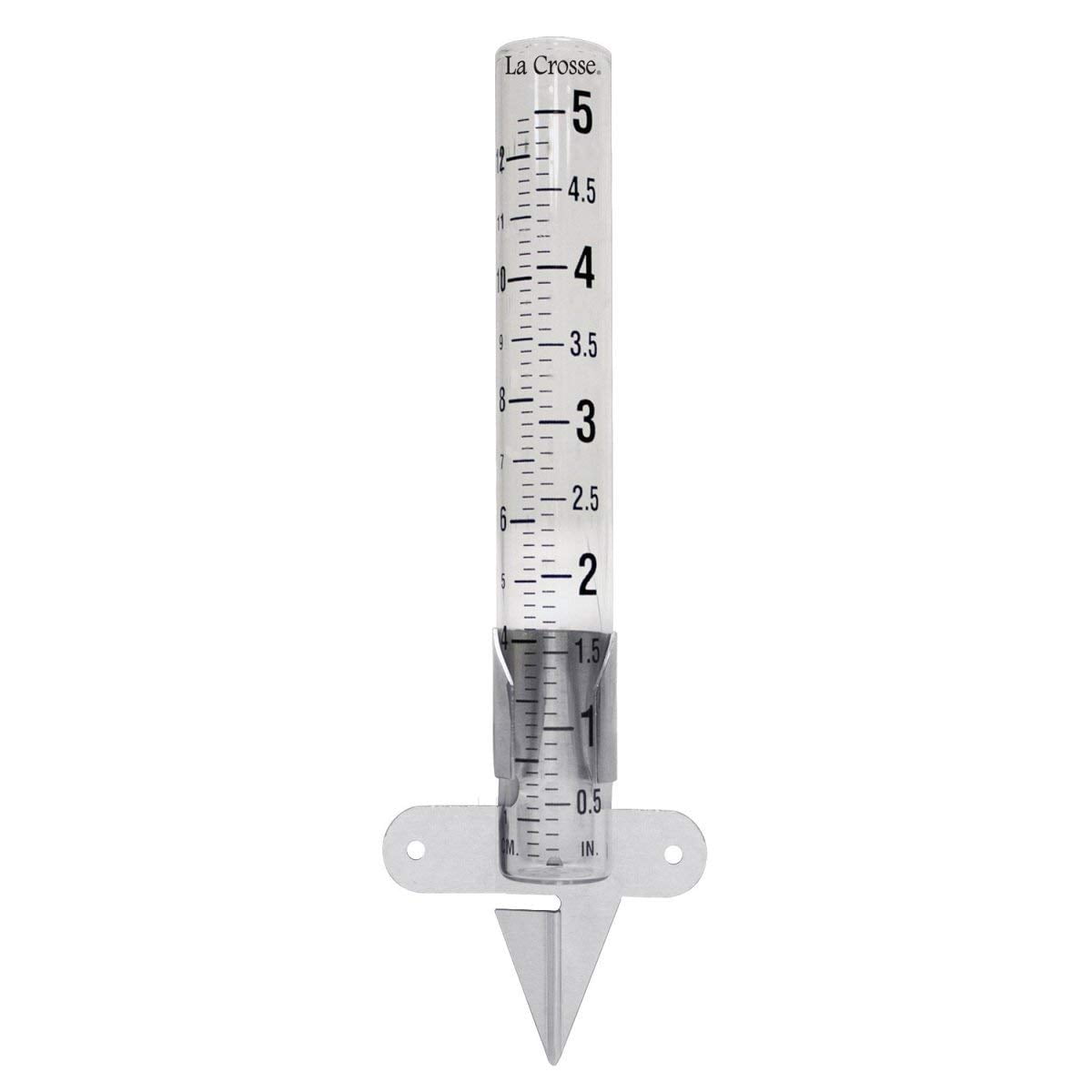 La Crosse 704-1514 5 inch Glass Rain Gauge by La Crosse Technology