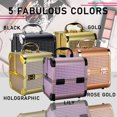 thumbnail image 5 of Ver Beauty Professional Train Makeup Case, Makeup Artist Case with Extendable Trays, Glamorous Rose Gold Color-VK008, 5 of 6