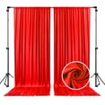 thumbnail image 1 of Cortinas de fondo ZEBMOON, 150 x 300 cm, color rojo satinado, 2 paneles, 1 of 5