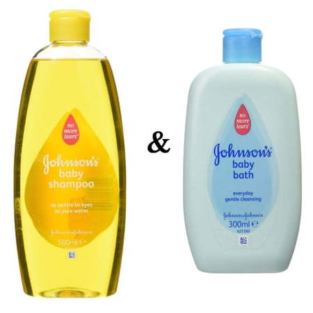 Johnsons Baby Shampoo Original 500ml & Baby Bath 300ml Gentle Cleanser Set