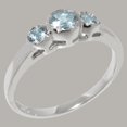 thumbnail image 2 of LBG British Made 18k White Gold Natural Aquamarine Womens Statement Ring - 33 size options - Size 6.75, 2 of 7