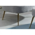 thumbnail image 2 of 28.75'' Wide Modern Wool Accent Armchair With Ottoman & Gold Leg-Light Gray, 2 of 7