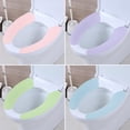 thumbnail image 4 of Yesbay 2Pcs Toilet Cushion Soft Warm Waterproof Toilet Seat Cover Closestool Cushion for Bathroom,Purple, 4 of 8