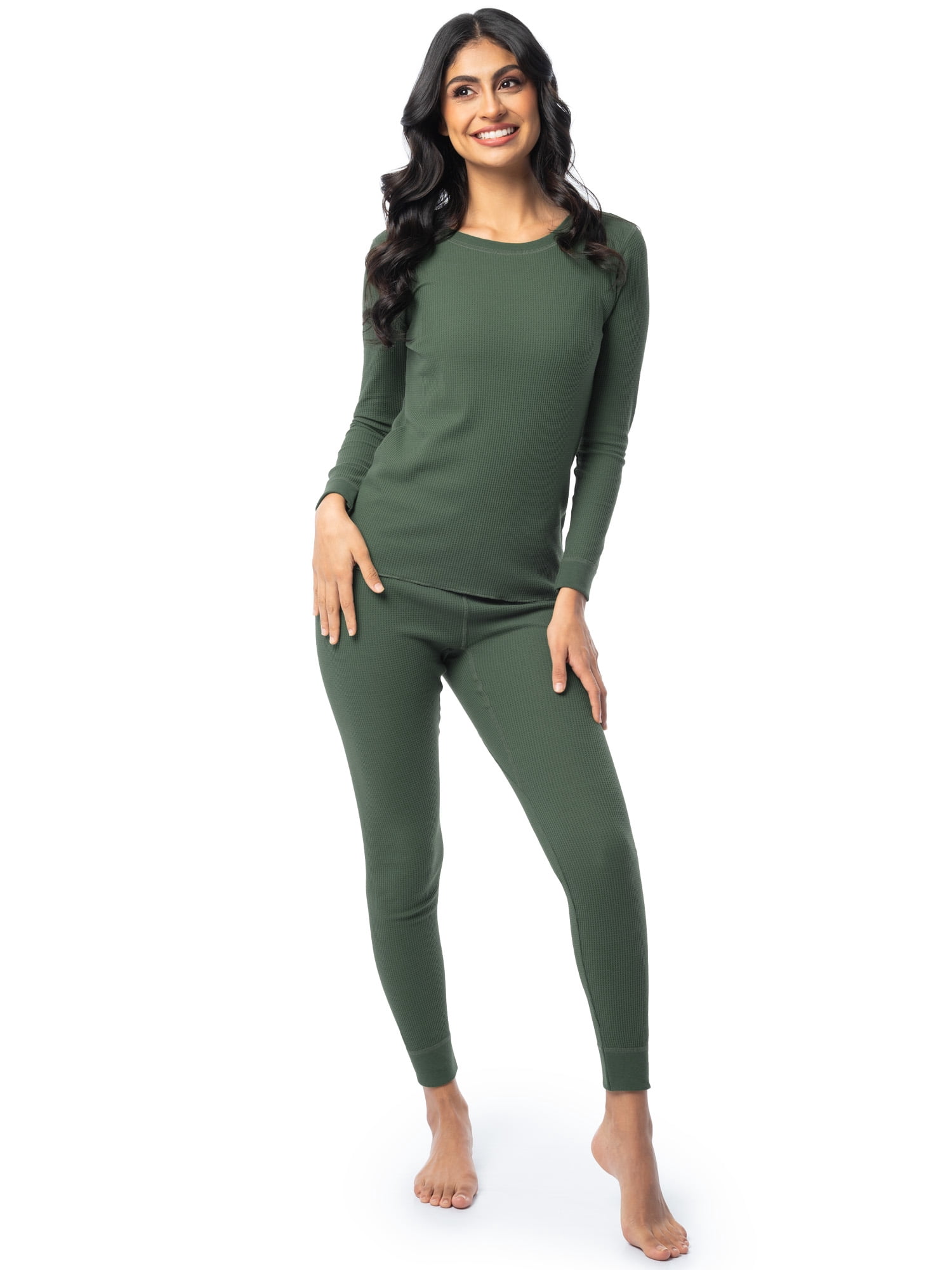 Fruit of the Loom Women's Recycled Waffle Thermal Top 2PK, Sizes XS-4XL