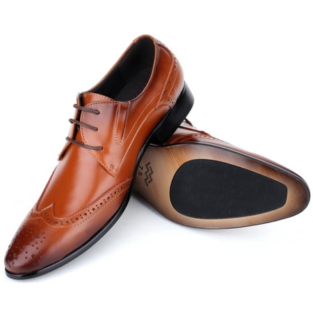 mio marino mens shoes, oxford dress shoes, genuine leather in a shoe bag - burnt sienna - tassle loafer - 11 d (m)