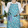 thumbnail image 6 of Blue Cartoon Unicorn Head Star Cloud Apron-Garden Aprons for Women with Pockets-Cotton Linen Waterproof Kitchen Cooking Gardening Aprons Adjustable for Kitchen,Cooking,BBQ and Salon 33x27 Inch, 6 of 7