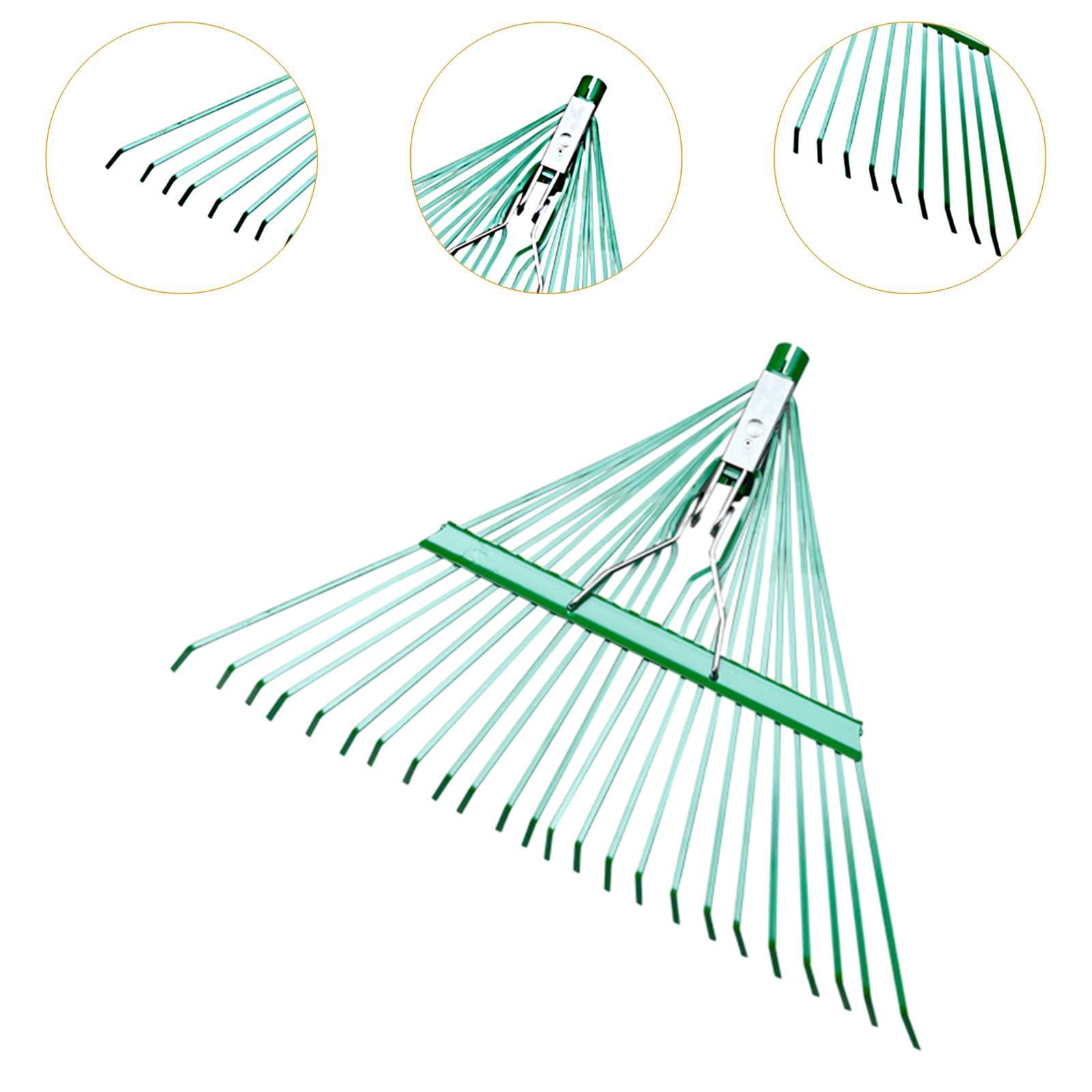 figatia Garden Leaf Rake Head Directly Replace Versatile Accessories 24 Tines Fallen Leaves Rake Gardening Tool for Yard Roof Outdoor