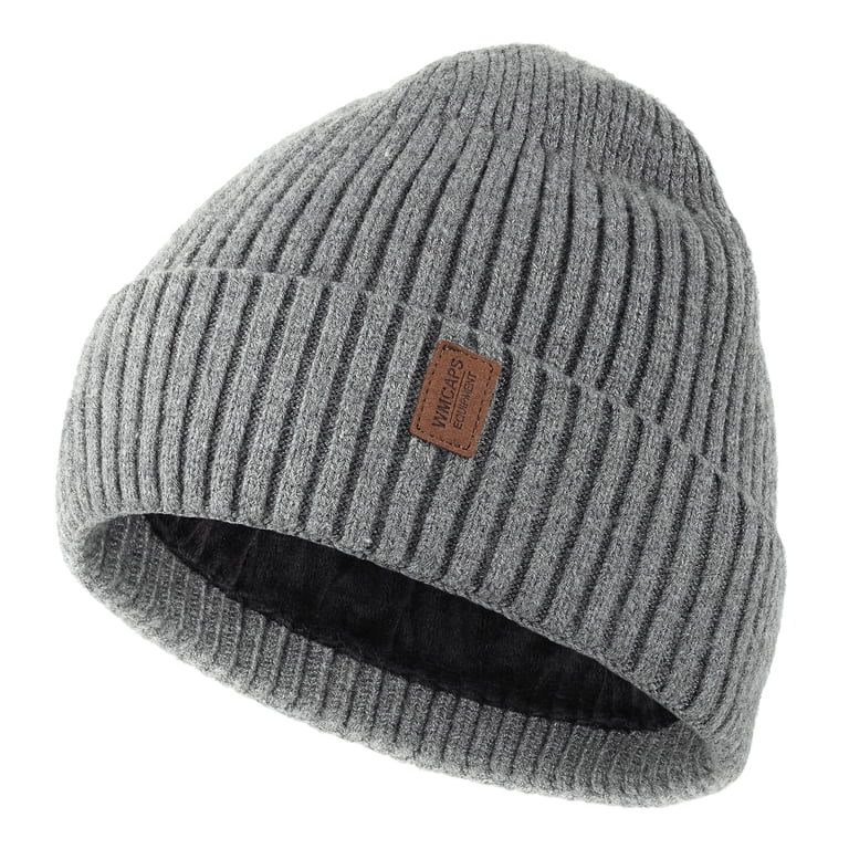 Wmcaps Warm Fleece Lined Beanie Hat, Gray photo 1