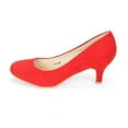 thumbnail image 4 of DREAM PAIRS Women's Bridal Wedding Party Low Heel Pump Shoes LUVLY RED Size 5.5, 4 of 6