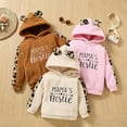 thumbnail image 5 of PatPat Toddler Girl Letter Embroidered Leopard Ear Design Polar Fleece Fuzzy Hoodie Sweatshirt, 5 of 7
