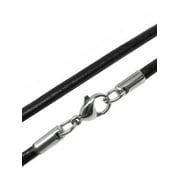 Mens 3mm Genuine Black Leather Necklace Cord with Stainless Steel Lobster Clasp (20 Inch)