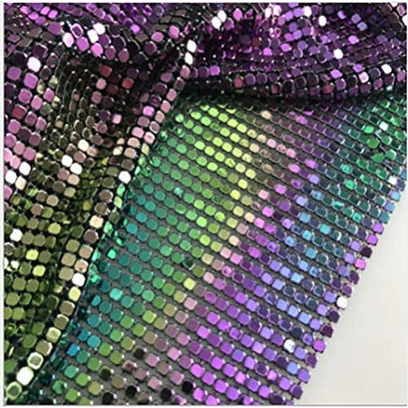 Tissu en Maille Métallique Scintillant pour Fabrication de Bijoux, Tissu en Maille Métallique DIY pour Faire une Cape et un Pantalon (Coloré)