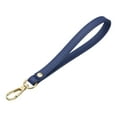 thumbnail image 3 of Uxcell PU Leather Keychain, Key Holder Keyring Strap with Metal Gold Key Ring Lock Anti Lost for Wallet Purse, Dark Blue, 3 of 6