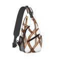 thumbnail image 2 of Leisure Cross Chest Bag 7.5×15.3in Breathable Adjustable Shoulder Pad Capacity For Short-Distance Travel Work Daily Travel Brown Moroccan Trellis Hand-Drawn Sketch_1, 2 of 8