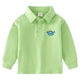 thumbnail image 2 of Tfken Tops For Boys Dressy Long Sleeve Lapel Neck Soft Tee For Kids Adorable Cartoon Print Green Shirts Size 3-4 Years, 2 of 3