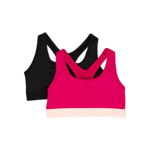 Athletic Works Athletic Works Girls' Sports Bras, 2 Pack
