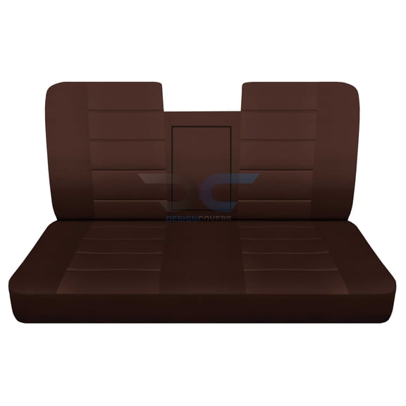 Fits 1987-1991 Ford F150 Cotton Seat Covers(Bench w/open Armrest Molded HR):Solid Brown