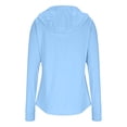 thumbnail image 5 of Women's Hooded Lightweight Full-Zip Sun Jacket - UPF 50+ Long Sleeve Athletic Hoodie, Outdoor Running & Hiking Windbreaker Light Blue XL, 5 of 6