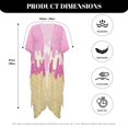 thumbnail image 6 of HELLHERO Polyester Bathing Suit Cover Up for Beach Short Sleeve Free Size Long Kimono Swimsuit Cover Up Ice Cream Print, 6 of 6