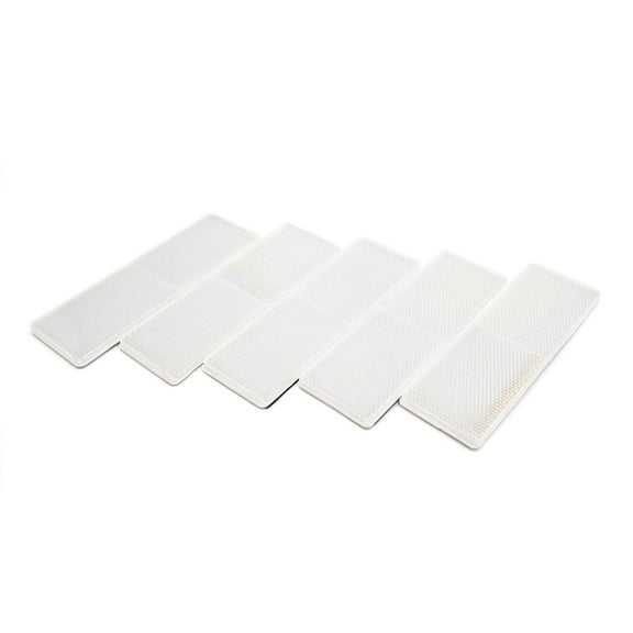 Unique Bargains 5 Pcs White Rectangle Stick-on  Reflector Plate w/o Mounting Holes 5.7" x 2" x 0.24" for Car