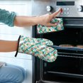 thumbnail image 2 of Pioneer Flower Floral Print Pattern 1-Pack Oven Mitts Set, Heat Resistant Kitchen Gloves, 7.7" X 12", 2 of 6