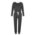 thumbnail image 6 of Travel Outfits for Women for Going out New Sweatsuit for Women 2 Piece Outfits Casual Pullover Sweatshirt and Sweatpants Jogger Lounge Matching Sets Gray XL, 6 of 6
