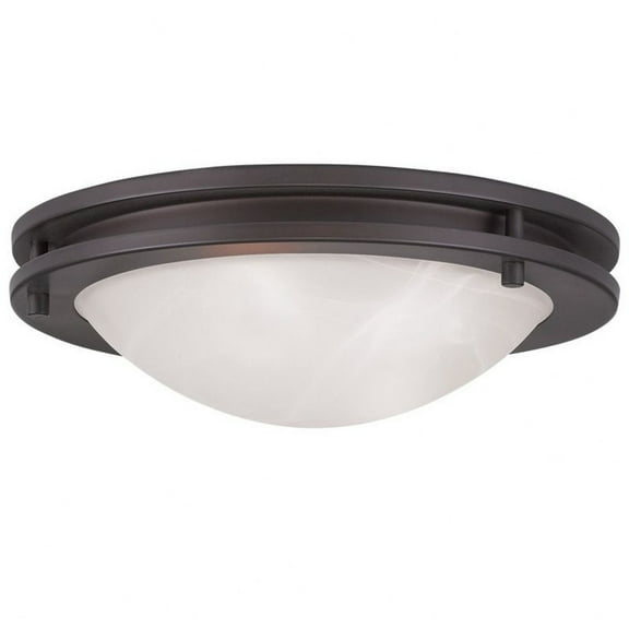 2 Light Flush Mount in Contemporary Style 11 inches Wide By 3.5 inches High-Bronze Finish Bailey Street Home 218-Bel-1261281